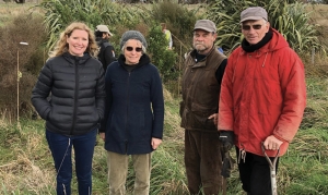 Cheryl Spain, Janet and Patrick Velvin, and Jim Law at Wairio