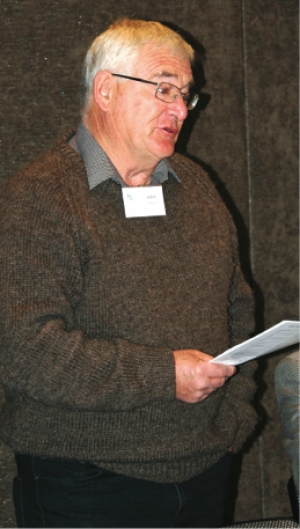 Top job: President John Cheyne reads the annual report at the AGM.