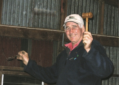 Auctioneer: John Dermer knocking ‘em down at Farm Forestry auction.