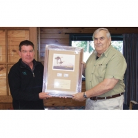 In July 2015, Andy Garrick CEO of Eastern Fish & Game (left) and DU life Member Ian Pirani was recognised for his long involvement with F&G. The inscription reads: In recognition for your long term dedication and commitment to the conservation and management of New Zealand’s water fowl and their wetland habitats.
