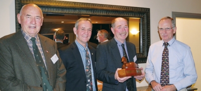 John Bishop, Neil Candy, Ross Cottle and Jim Law after the presentation of the Bill Barrett Trophy to Ross for his work on behalf of DU in the past year